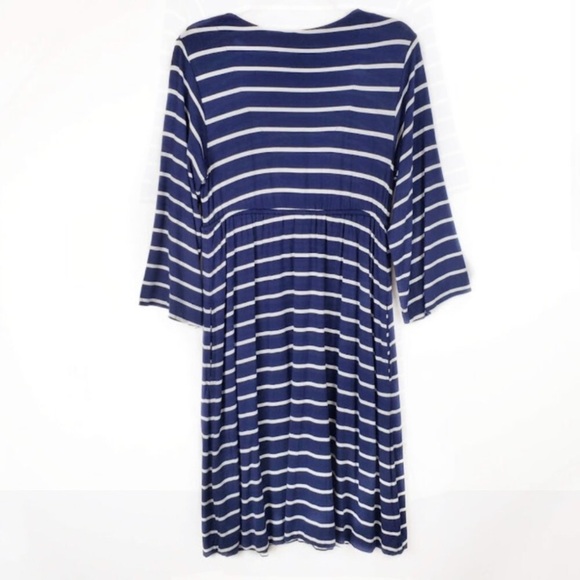 SOMA Soft Jersey Drawstring Fundamental Stripe Dress - Picture 6 of 13
